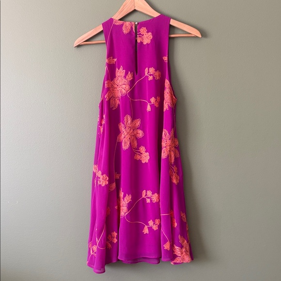 Gianni Bini Fuschia Orange Floral Embroidered Shift Dress Sz S - Picture 7 of 9